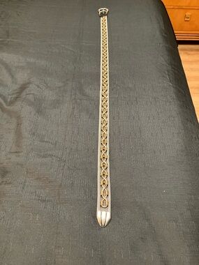 Nanni mens silver metal belt made in Italy, 38”. 450